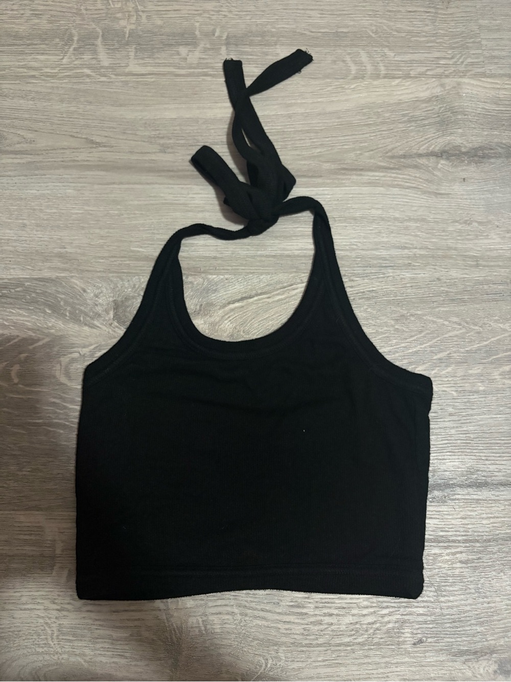 Wilfred free Black Ribbed Halter Crop Top size xxs